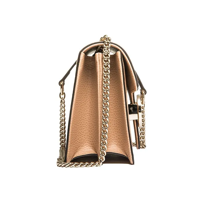 GUCCI Litchi Grain Leather Messenger Bag Trunk Bag Handbag Crossbody Bag Shoulder Bag Women's Yellow-2