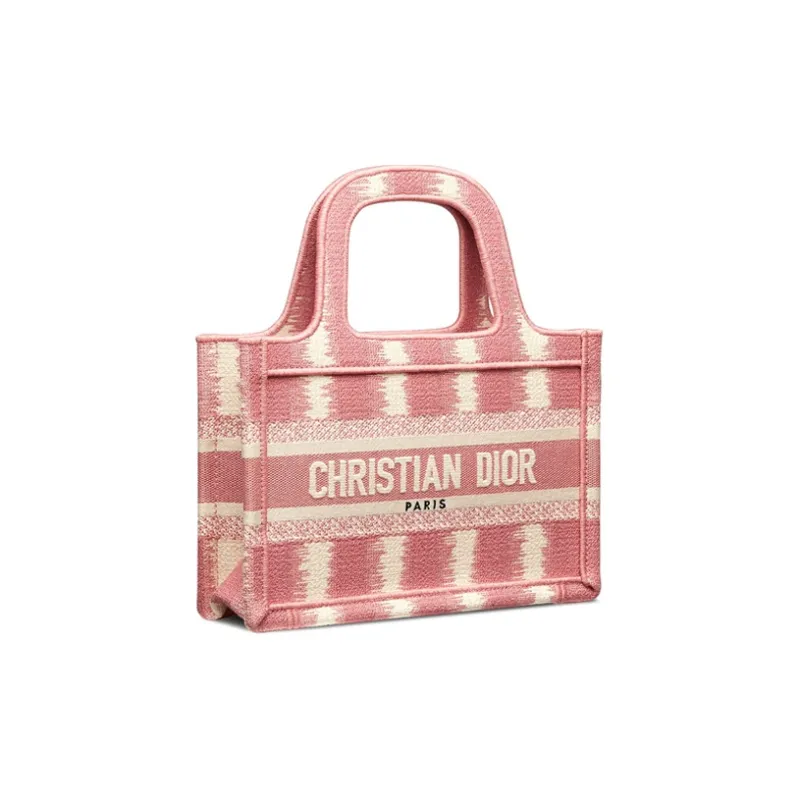 DIOR BookTote Embroidery Tote Bag Shopping Bag Handbag Mini Women's Pink-1