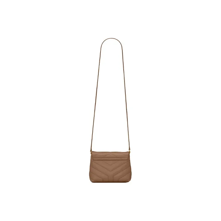 SAINT LAURENT Cow Leather Crossbody Bag Shoulder Bag Mini Women's Taupe-4