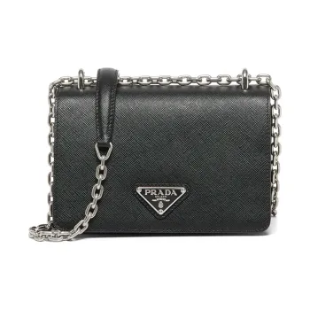 PRADA Saffiano Leather Envelope Bag, Shoulder Bag, Crossbody Bag Women's Black
