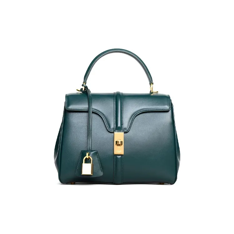 CELINE 16 Cow Leather Handbag Women's Amazon Green-0