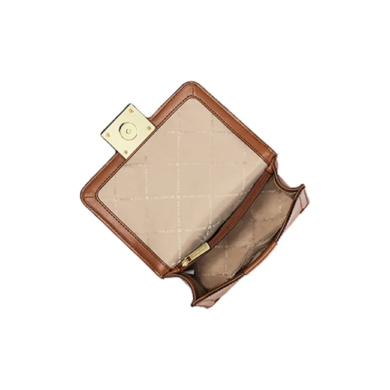 MICHAEL KORS Sonia Cow Leather Chain Bag, Crossbody Bag Trumpets Women's Leather Brown-2