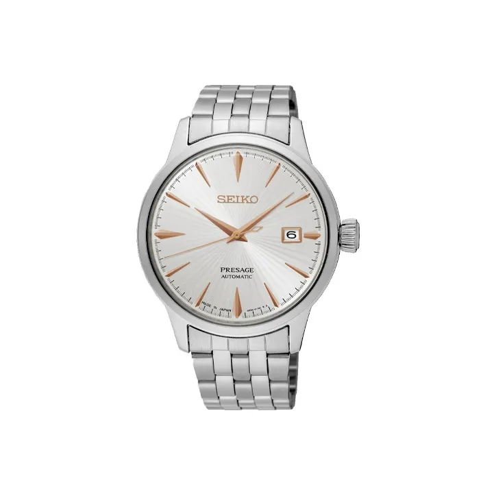 SEIKO Presage Series Mechanical Movement Watch Men's Watches Silver Dial-0