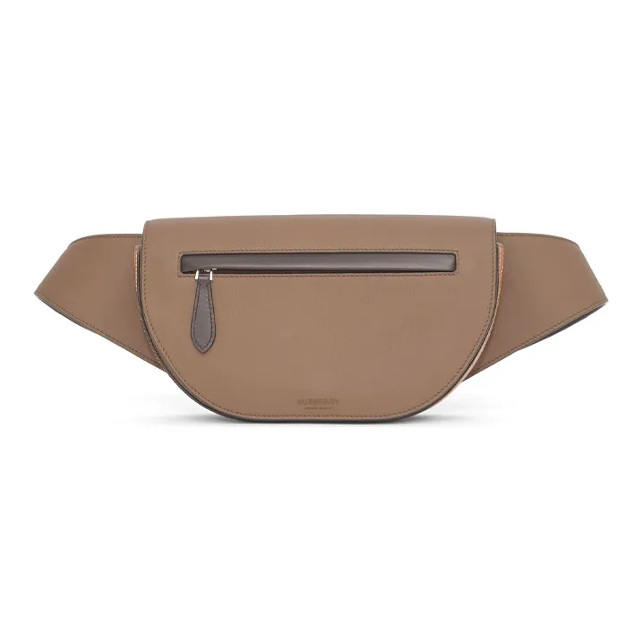 Burberry Olympia Cow Leather Crescent Bag Sling Bag Crossbody Bag Fanny Pack Men's Umber-0