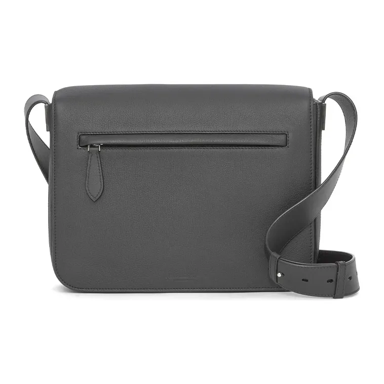 Burberry Leather Messenger Bag Shoulder Bag Men's Black-0