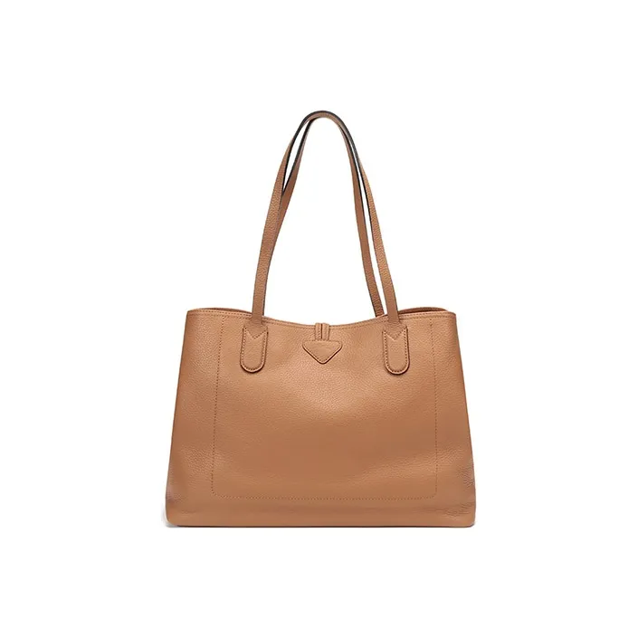 LONGCHAMP Roseau Cow Leather Tote Bag Shopping Bag Handbag Shoulder Bag Women's Natural-1
