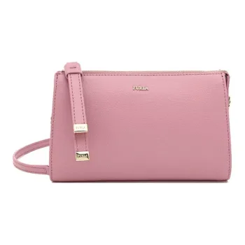 Furla Luna Leather Crossbody Bag, Shoulder Bag Small Size Women's Pink