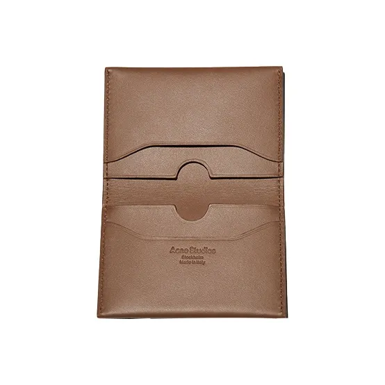 Acne Studios Leather Card Holder, Wallet Unisex Brown-2