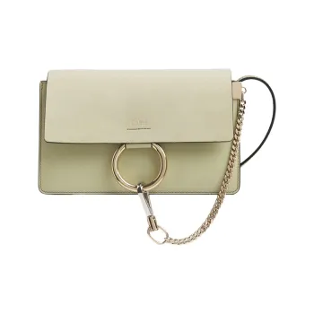 Chloe Chloé Handbag Faye Calfskin Crossbody Bag, Shoulder Bag Regular Women's Pale Color