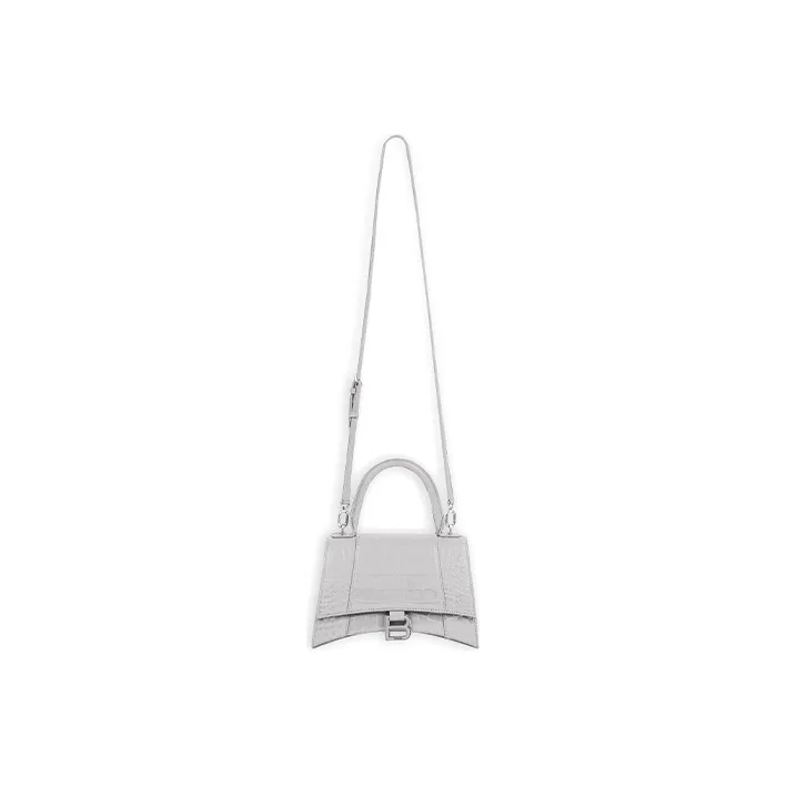 Balenciaga Hourglass Calfskin Hourglass Bag, Shoulder Bag, Crossbody Bag, Handbag Small Size Women's Gray-1