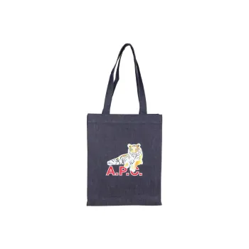 A.P.C Cotton Shoulder Bag, Handbag Unisex Blue