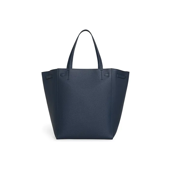 CELINE Grained Cow Leather Tote Shoulder Handbag Medium Size Women's Marine Blue-2