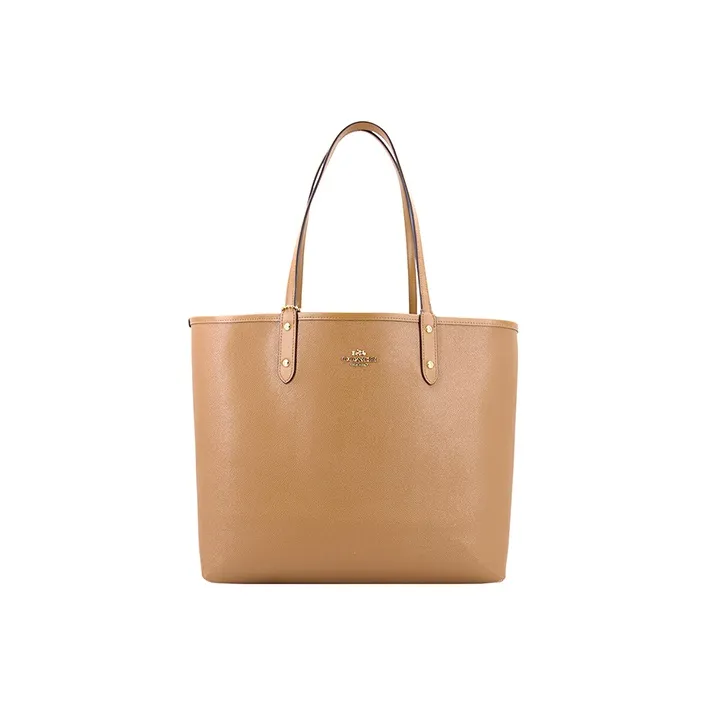 COACH City Leather Tote Bag Shopping Bag Handbag Shoulder Bag Women's White Brown-2