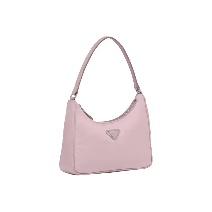 PRADA Re Edition Recycled Nylon Fabric With Saffiano Leather Trim Shoulder Bag, Handbag Mini Women's Snow Pink-1