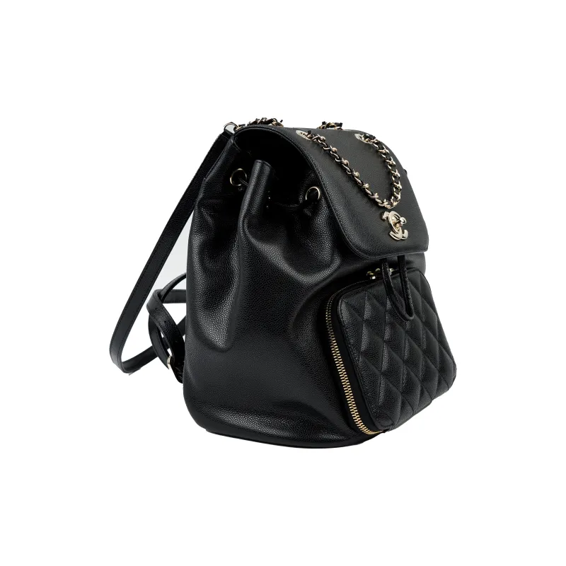 CHANEL Cow Leather Backpack Women's Black-1
