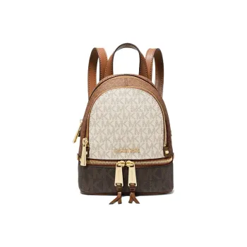 MICHAEL KORS Rhea Zip Leather Backpack Mini Women's Brown Multicolor