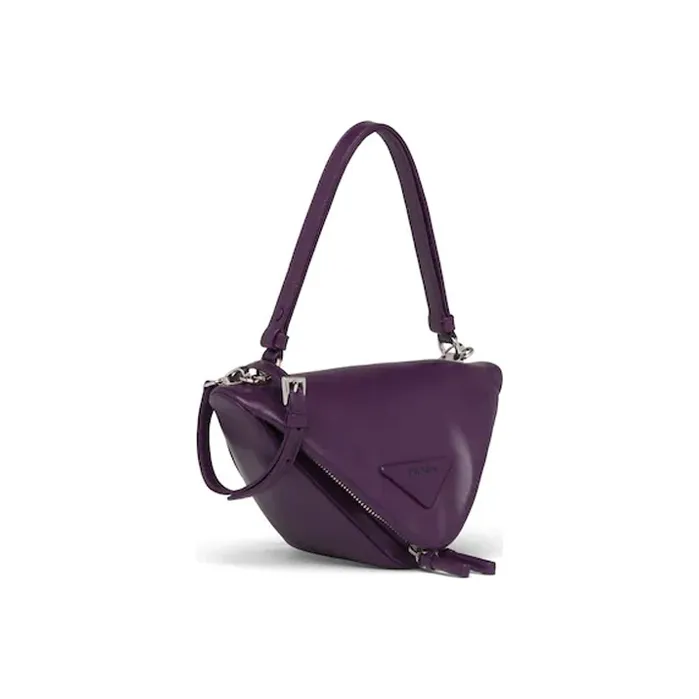 PRADA Smooth Leather Handbag Shoulder Bag Crossbody Bag Regular Women's Violet Purple-1