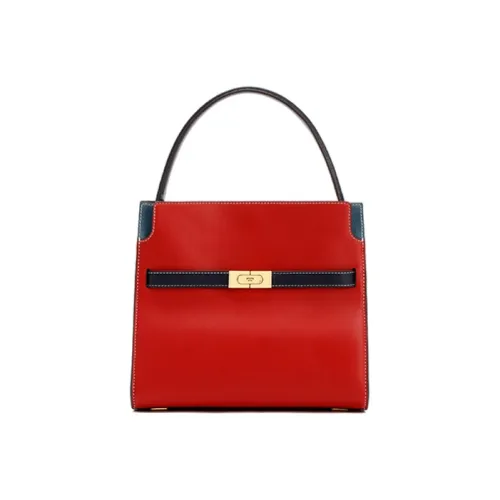 TORY BURCH Cow Leather Handbag, Shoulder Bag, Crossbody Bag Trumpets Women's Red Blue Multicolor