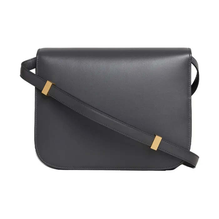 CELINE Classic Bo Polished Cow Leather Tofu Cube Bag Crossbody Bag Shoulder Bag Women's Candy Color/Smoke Black-2
