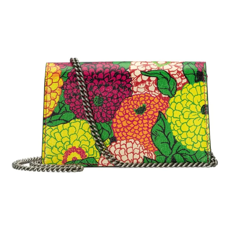 GUCCI Leather Shoulder Bag Crossbody Bag Extra Mini Women's Fuchsia/Multicolor-3