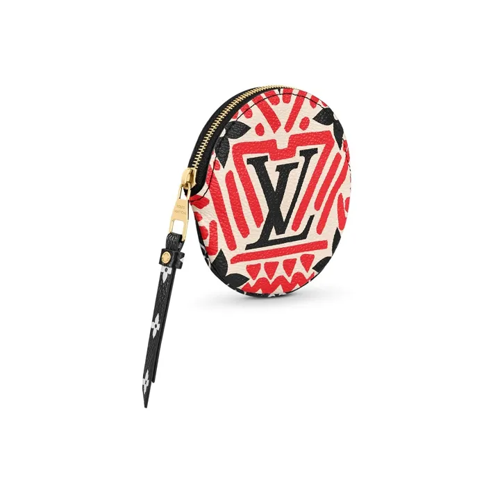 LOUIS VUITTON Crafty Round Coin Purse Cream/Red-3