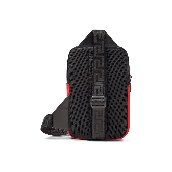 VERSACE Nylon Fabric Sling Bag, Shoulder Bag Men's Red-1