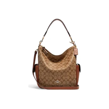 COACH Leather Bucket Bags Crossbody Bags Shoulder Bags Handbags Large Size Women's Khaki