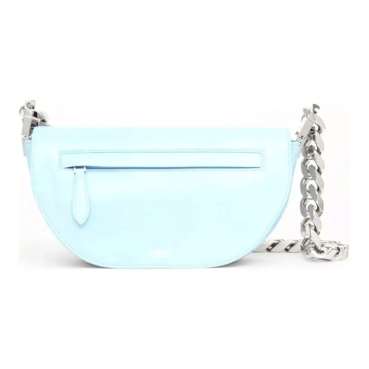 Burberry Sheepskin Shoulder Bag Crescent Bag Handbag Shoulder Bag Women's Light Blue-2