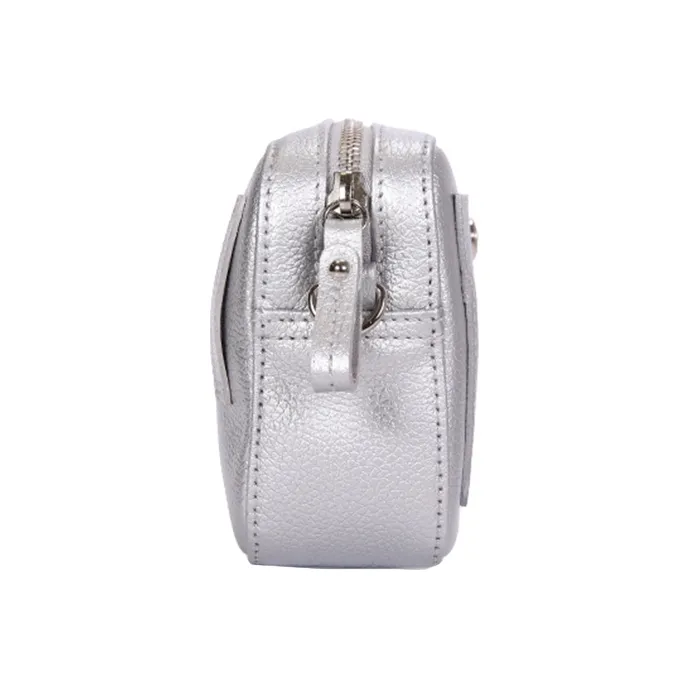 LONGCHAMP Le Foulonné Cow Leather Shoulder Bag Crossbody Bag Regular Women's Silver-3