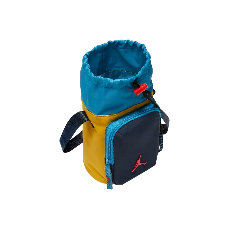 Jordan Cotton Water Bottle Bag, Shoulder Bag, Crossbody Bag Regular Unisex Blue & Yellow-2