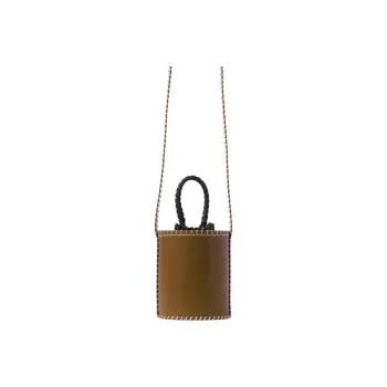 Chloe LOUELA Vegetable-Tanned Leather Bucket Bag Handbag Shoulder Bag Crossbody Bag Mini Women's Dark Olive