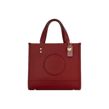 COACH Dempsey Leather Tote Bag Shopping Bag Crossbody Handbag Small Size Women's Red