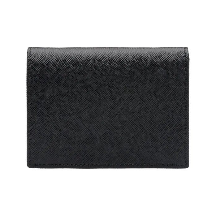 PRADA Leather Wallet Small Size Women's Black-2