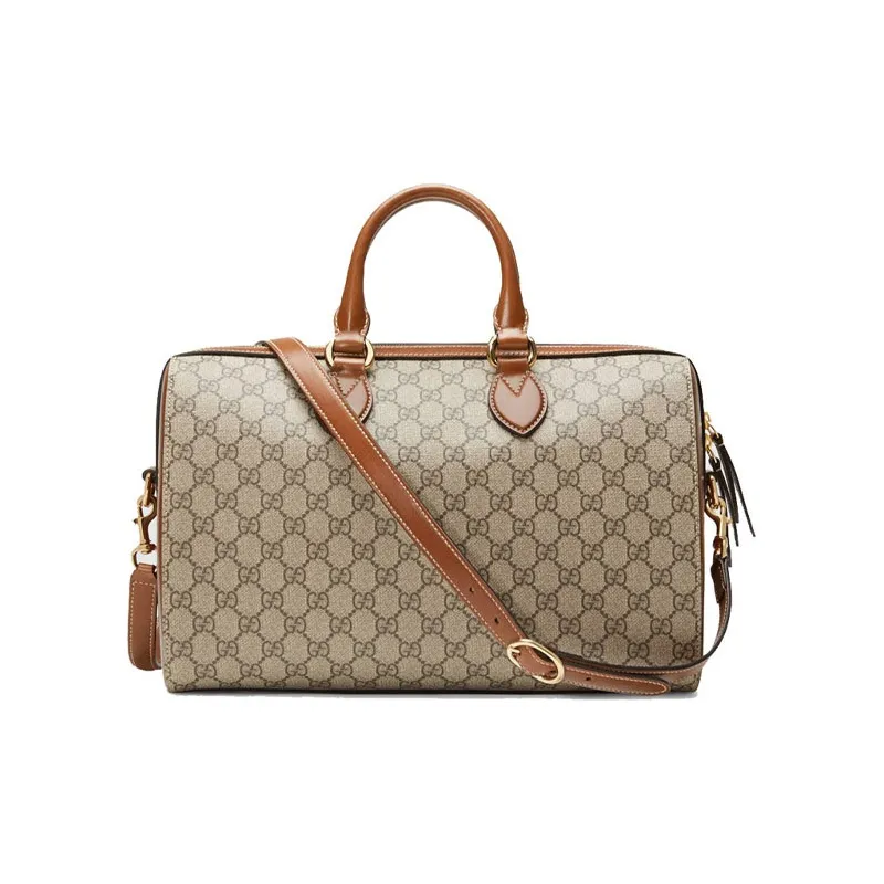 GUCCI Canvas With Leather Boston Bag Shoulder Bag Crossbody Bag Handbag Regular Unisex Ebony/Brown-2