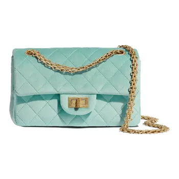 CHANEL 2.55 Suede Flap Bag, Crossbody Bag, Chain Bag, Shoulder Bag Women's Green