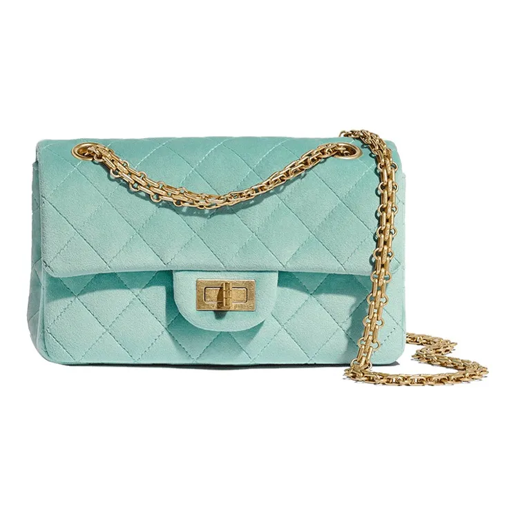 CHANEL 2.55 Suede Flap Bag, Crossbody Bag, Chain Bag, Shoulder Bag Women's Green-0