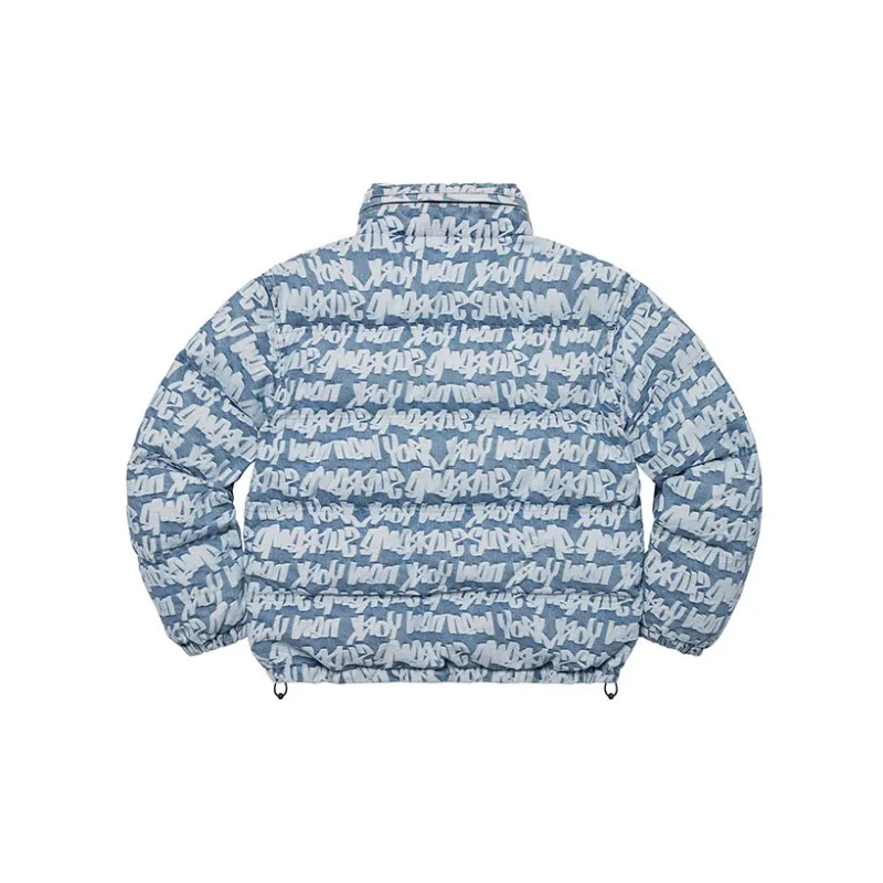 Supreme Fat Tip Jacquard Denim Puffer Jacket-8