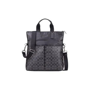 COACH Charles PVC Tote Bag Shopping Bag Handbag Large Size Men's Black