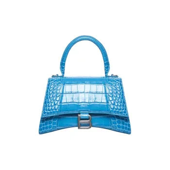 Balenciaga Hourglass Calfskin Hourglass Bag Shoulder Bag Crossbody Bag Small Size Women's Blue