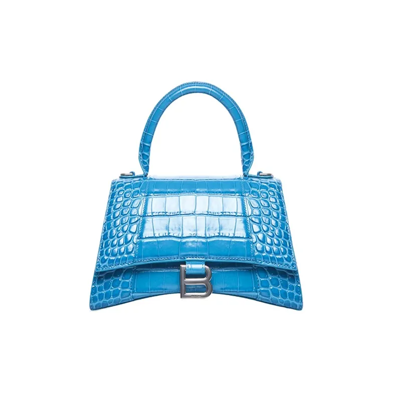 Balenciaga Hourglass Calfskin Hourglass Bag Shoulder Bag Crossbody Bag Small Size Women's Blue-0