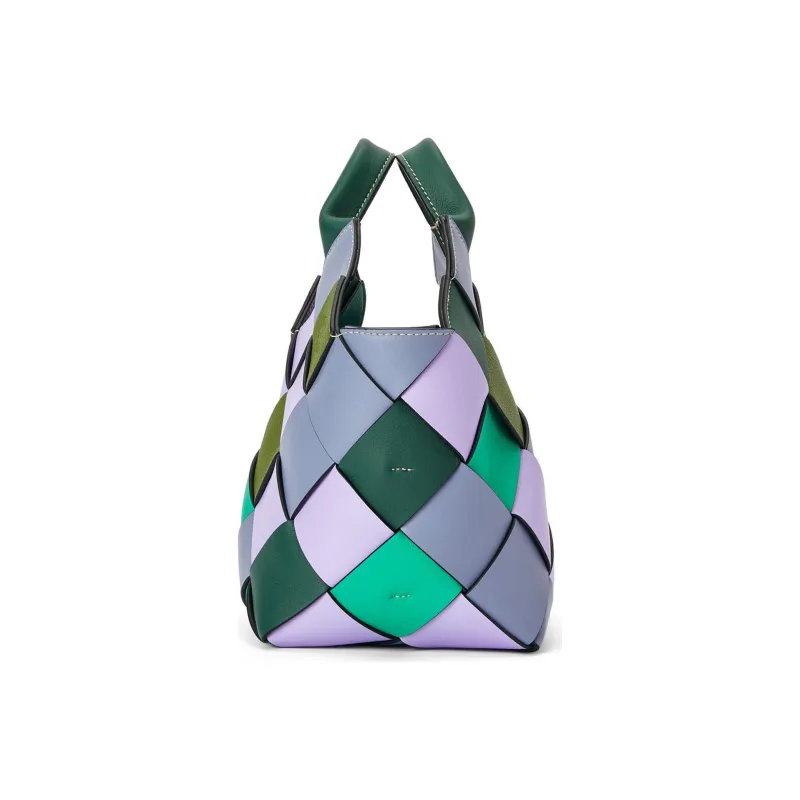 LOEWE Surplus Classic Calfskin Basket Bag, Shoulder Bag, Crossbody Bag, Handbag Trumpets Women's Fuchsia/Green-1