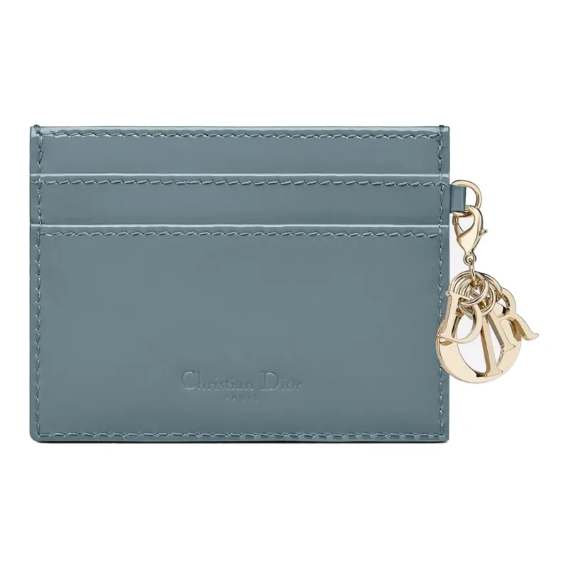 DIOR Lady Dior Cow Leather Card Holder Unisex Cloud Blue-1
