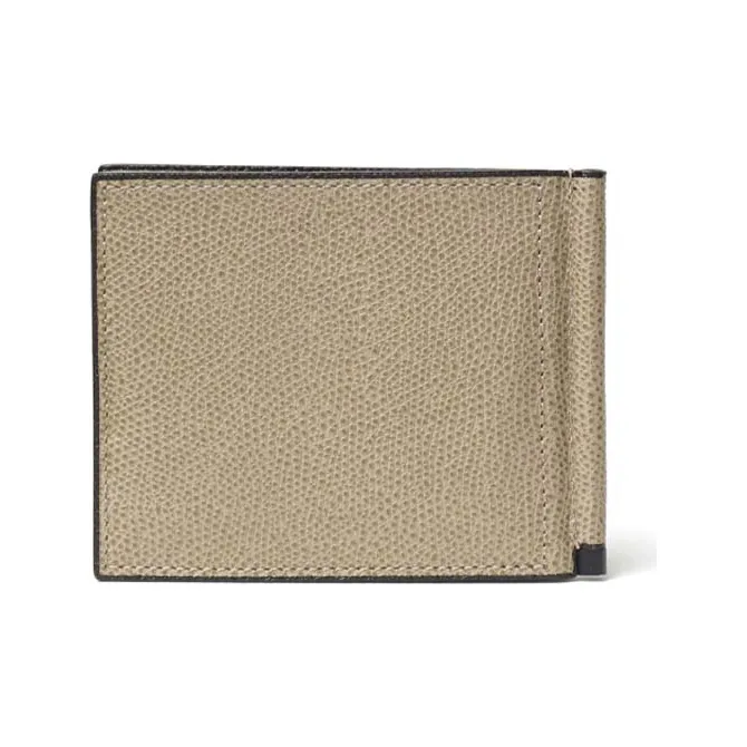 Valextra Calfskin Card Holder Men's Oyster-1