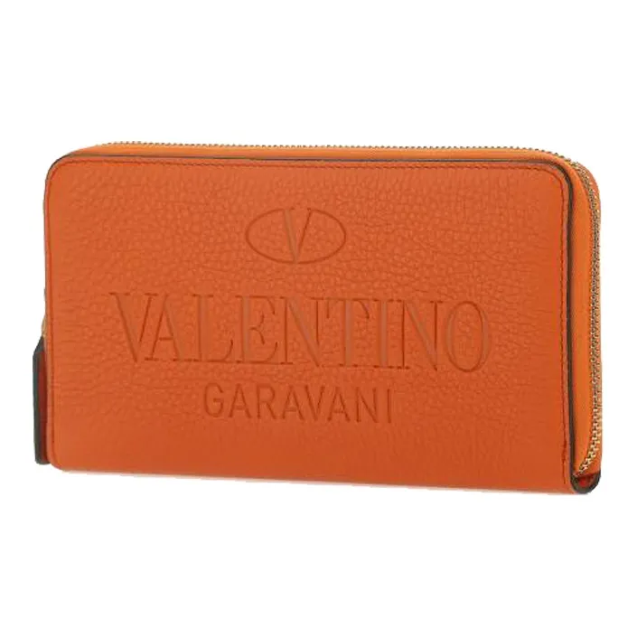 Valentino Leather Wallet Unisex Orange-1