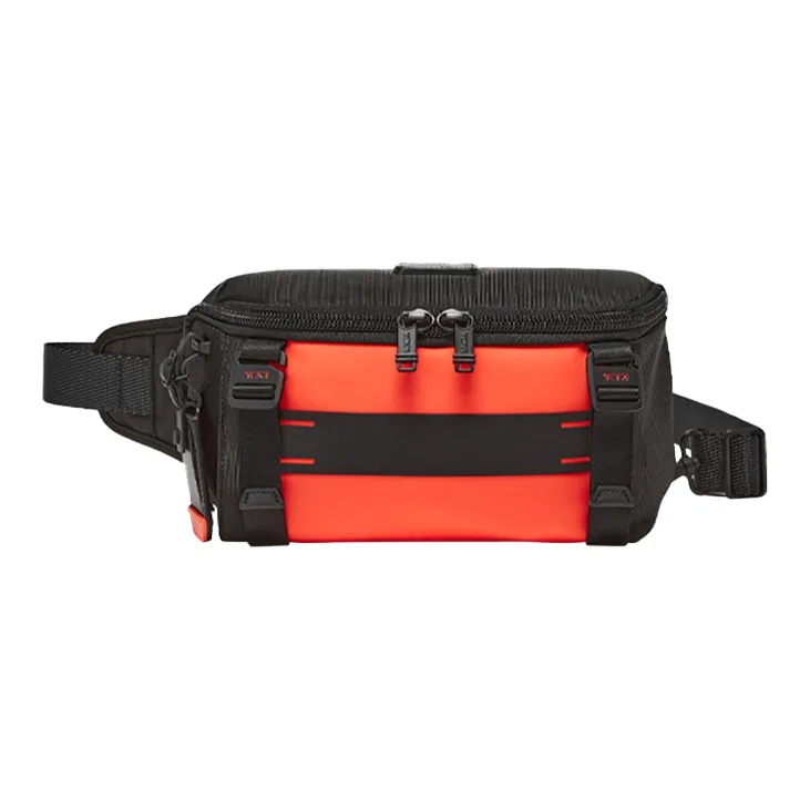 TUMI Alpha Bravo Polyamide Sling Bag Fanny Pack Crossbody Bags Men's Black/Bonfire Red-0