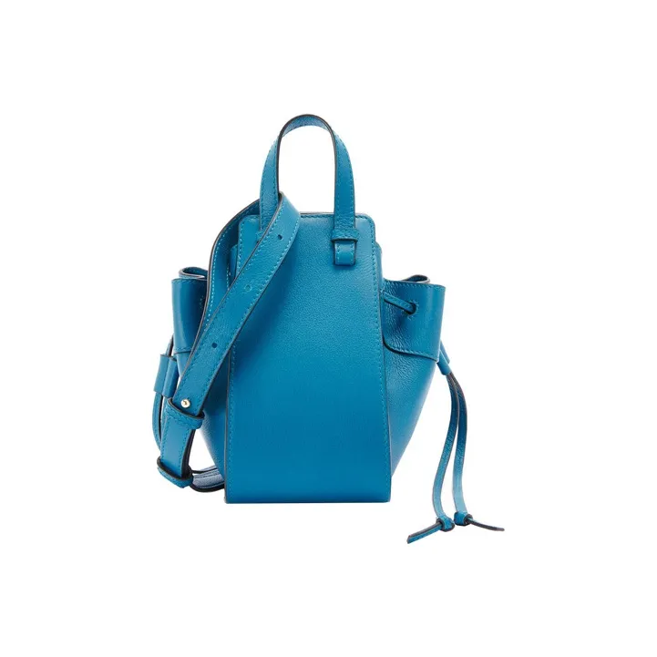 LOEWE Calfskin Drawstring Bag Portable Crossbody Bag Shoulder Bag Mini Unisex Lagoon Blue-2