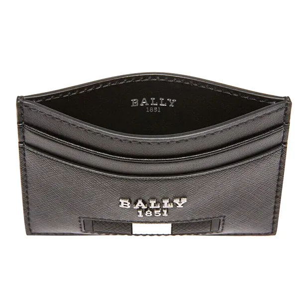 BALLY Recycled Leather Wallet, Card Holder Men's Black-2