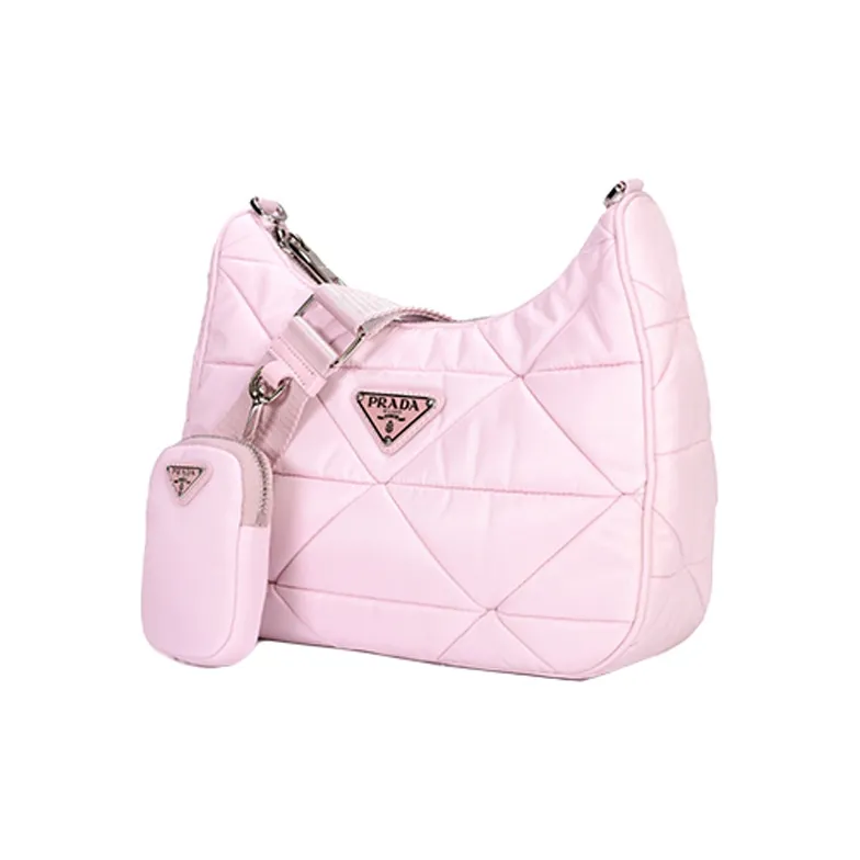 PRADA Nylon Shoulder Bag Crossbody Bag Women's Pink-2