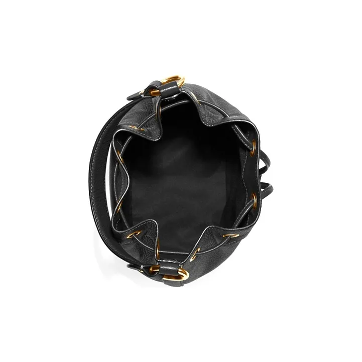 COACH Leather Bucket Bag, Shoulder Bag, Crossbody Bag, Handbag Small Size Women's Black-2