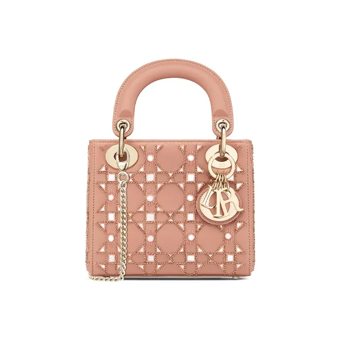 DIOR Lady Dior Cow Leather Crossbody Bags Shoulder Bags Handbags Mini Women's Rose Pink-0